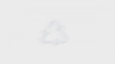 Beyaz arkaplanda izole edilmiş geri dönüşüm simgesi. Muhasebe sembolü. İş, eğitim ve finans. 4K Video hareketli grafik canlandırması
