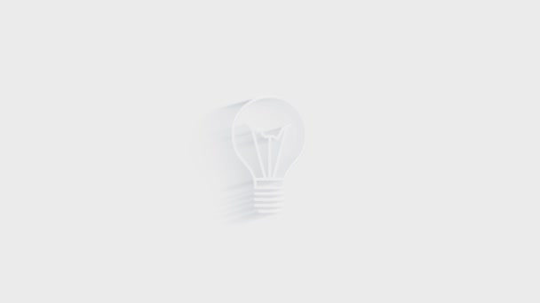 Ikona nápadu žárovky izolované na bílém pozadí. Účetní symbol. Obchod, vzdělávání a finance. Grafická animace pohybu videa 4K