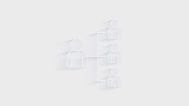 Ikona odkazovacího programu izolovaná na bílém pozadí. Účetní symbol. Obchod, vzdělávání a finance. Grafická animace pohybu videa 4K — Stock video