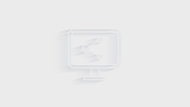 Γραφικό εικονίδιο που απομονώνεται σε λευκό φόντο. Λογιστικό σύμβολο. Επιχειρήσεις, εκπαίδευση και οικονομικά. 4K Γραφική κίνηση κίνησης βίντεο — Αρχείο Βίντεο