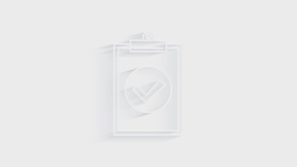 Cocher l'icône isolée sur fond blanc. Symbole comptable. Affaires, éducation et finances. Animation graphique de mouvement vidéo 4K — Video