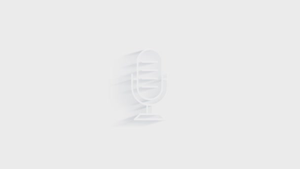 Microphone icon isolated on white background. Accounting symbol. Business, education and finance. 4K Video motion graphic animation — Stock Video