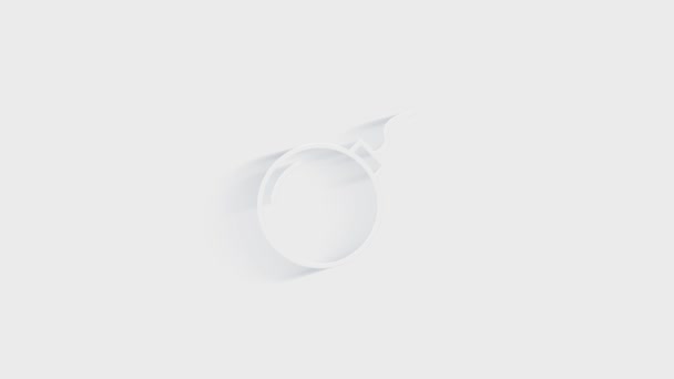 Einfaches Bombensymbol. Weißes Symbol mit Schatten auf transparentem Hintergrund. — Stockvideo