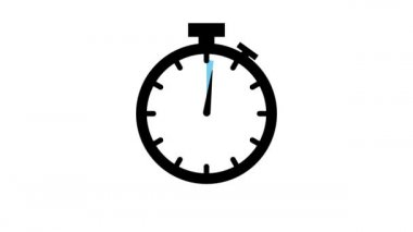 10 dakika, kronometre simgesi. Stopwatch simgesi düz stil, zaman ayarlı renk arkaplanı. Hareket grafikleri.