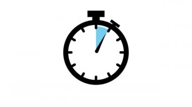 35 dakika, kronometre simgesi. Stopwatch simgesi düz stil, zaman ayarlı renk arkaplanı. Hareket grafikleri.
