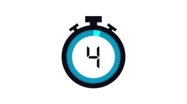 Renkli minimum geri sayım zamanlayıcı animasyonu 20 ila 0 saniye arasında. Beyaz arka planda animasyonu olan modern düz tasarım. Yüksek kalite 4K video