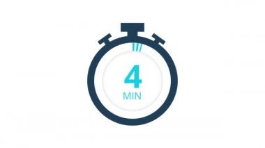 20 dakika, kronometre simgesi. Stopwatch simgesi düz stil, zaman ayarlı renk arkaplanı. Hareket grafikleri.