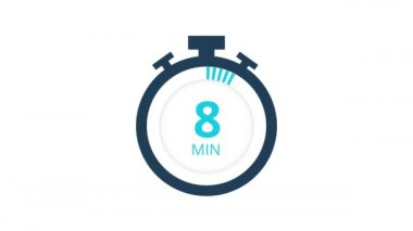 40 dakika, kronometre simgesi. Stopwatch simgesi düz stil, zaman ayarlı renk arkaplanı. Hareket grafikleri.