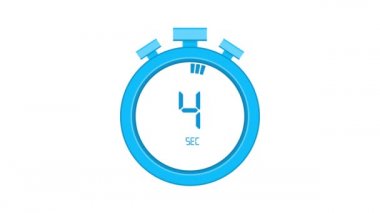 20 saniye, kronometre simgesi. Stopwatch simgesi düz stil, zaman ayarlı renk arkaplanı. Hareket grafikleri.