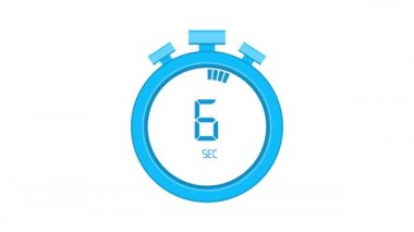 30 saniye, kronometre simgesi. Stopwatch simgesi düz stil, zaman ayarlı renk arkaplanı. Hareket grafikleri.