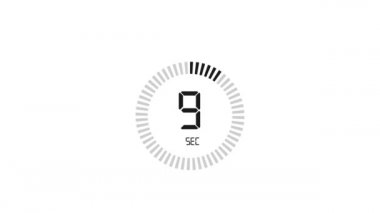 45 saniye, kronometre simgesi. Stopwatch simgesi düz stil, zaman ayarlı renk arkaplanı. Hareket grafikleri.