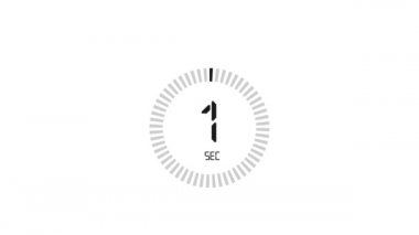 5 saniye, kronometre simgesi. Stopwatch simgesi düz stil, zaman ayarlı renk arkaplanı. Hareket grafikleri.