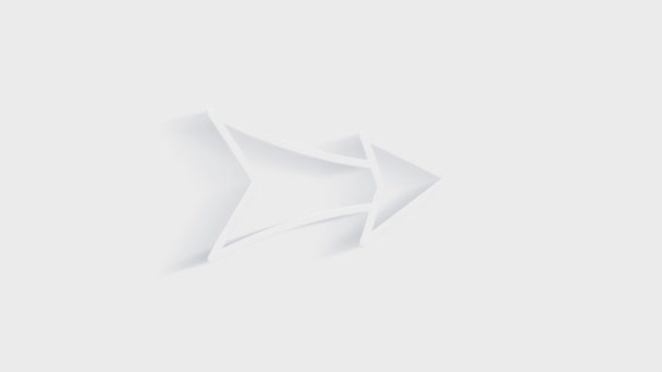 Simple arrows icon. White icon with shadow on transparent background. — Stock Video