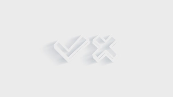 Vinkje pictogram geïsoleerd op witte achtergrond. Boekhoudkundig symbool. Ondernemingen, onderwijs en financiën. 4K Video motion grafische animatie — Stockvideo