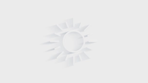 Ícone do sol isolado no fundo branco. Símbolo contabilístico. Negócios, educação e finanças. Animação gráfica em movimento de vídeo 4K — Vídeo de Stock