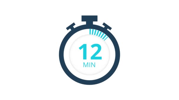 Os 60 minutos, ícone do cronómetro. Ícone de cronômetro em estilo plano, temporizador no fundo de cor. Gráficos de movimento. — Vídeo de Stock