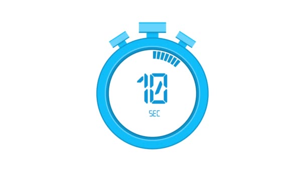 The 50 second, stopwatch icon. Stopwatch icon in flat style, timer on on color background. Motion graphics. — Stock Video