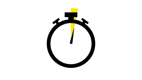 Stopwatch ploché animace ikony design pohybující se šipky na bílém pozadí. — Stock video