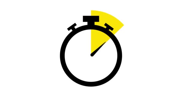 Diseño del icono de animación plana Stopwatch flechas móviles sobre fondo blanco. — Vídeos de Stock