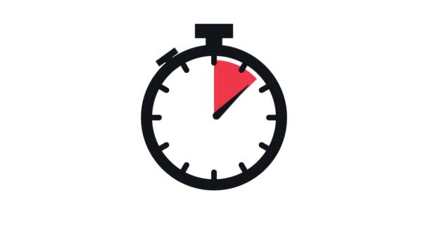 Los 60 minutos, el icono del cronómetro. Icono de cronómetro en estilo plano, temporizador encendido sobre fondo de color. Gráficos en movimiento. — Vídeos de Stock