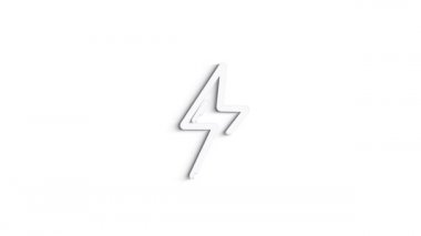 Beyaz arkaplanda gri ışık çizgisi simgesi. Ön manzara. 4K Video hareketli grafik canlandırması