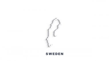 İsveç 'in ulusal bayrağının durağan hareket etkisinin haritası. İsveç bayrağı fırça darbeleri sanat arkaplanı. Yüksek kalite 4k görüntü