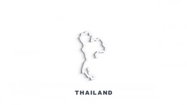 Tayland 'ın durumunu gösteren çizgi haritası. Tayland 'ın 2D haritası. 4k