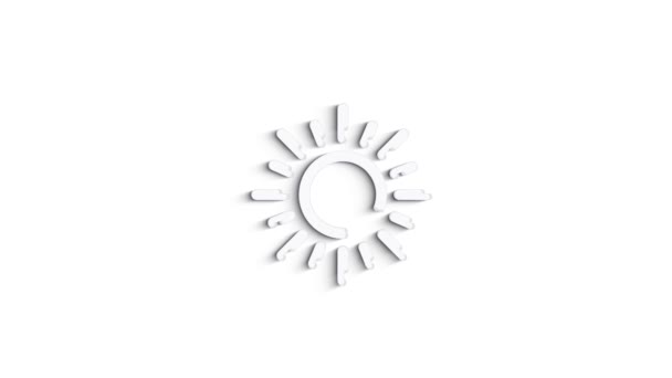 Grey sun line icon on white background. Front view. 4K Video motion graphic animation — Stock Video