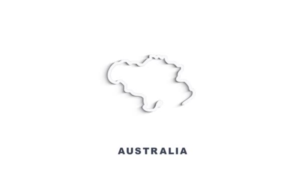 Línea de mapa de la bandera nacional de Australia en stop motion efecto. Bandera de Australia pinceladas fondo del arte. 4k — Vídeo de stock
