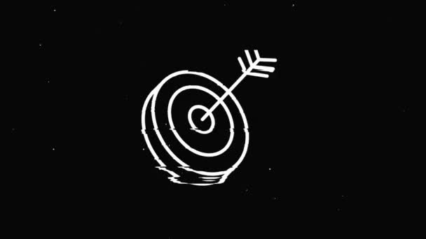 Ziel-Symbol Vintage-Rauschen, Panne Bad Signal Animation. — Stockvideo