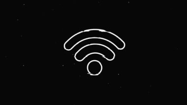 wi fi simgesi Vintage gürültü, arıza Sinyal Canlandırması.