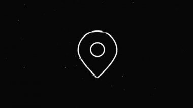 konum simgesi Vintage gürültüsü, arıza Sinyal Canlandırması.