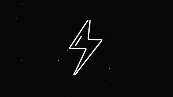 Light bolt icon Vintage noise, glitch Bad Signal Animation. — Stock Video