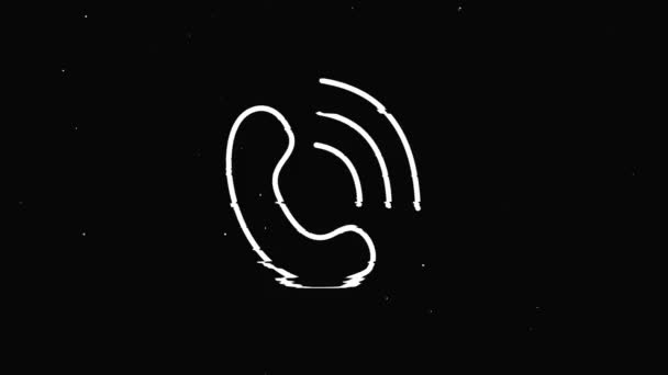 Icono del teléfono Vintage ruido, fallo Bad Signal Animación. — Vídeo de stock