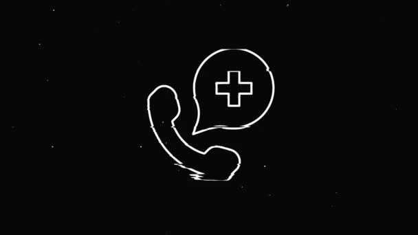 Hospital call icon Vintage noise, glitch Bad Signal Animation. — Stock Video