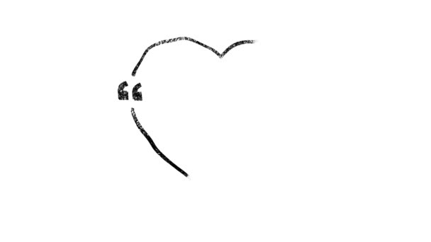 Doodle black and white hand drawn sketch Speach quote heart bubbles. — Stock Video