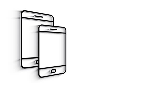 Dispositivo 3D Line Icon Animazione su sfondo bianco. 4k — Video Stock