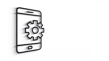 Beyaz arkaplandaki 3B Satır Simgesi güncellemesi canlandırması. 4k