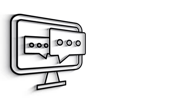 3D Line Icon message Animación sobre fondo blanco. 4k — Vídeos de Stock