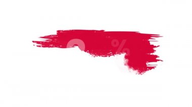 Renkli suluboya fırça stilleriyle kare vuruşla yüzde 20 indirimli metin animasyonu.