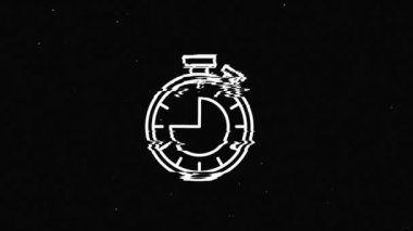 Hat zamanı ve saat Hud holografik sembolü dijital eski ekran dikişsiz döngü animasyonunda. Kalpler. Dinamik retro ve neşeli. Renkli ve klasik video görüntüleri.