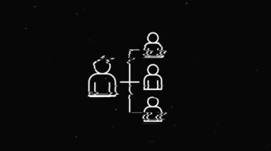 Hat yönlendirme programı hud holografik sembolü dijital eski ekran dipsiz döngü animasyonu üzerinde. Kalpler. Dinamik retro ve neşeli. Renkli ve klasik video görüntüleri.