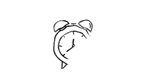 Orologio e l'icona del tempo in mano disegnare stile. Grafica del movimento — Video Stock