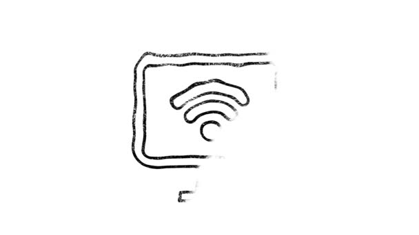 Wifi-Symbol in der Hand zeichnen Stil. Bewegungsgrafik — Stockvideo