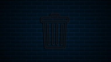 Neon levhada çöp. Gece lambası reklamı. Hareket grafikleri.