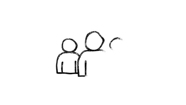 Przechowywać ikonę przyjaciela w stylu rysowania ręki. Grafika ruchowa — Wideo stockowe