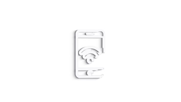 3D Line Icon wifi and network nd Animation on white background. 4k — Stock Video