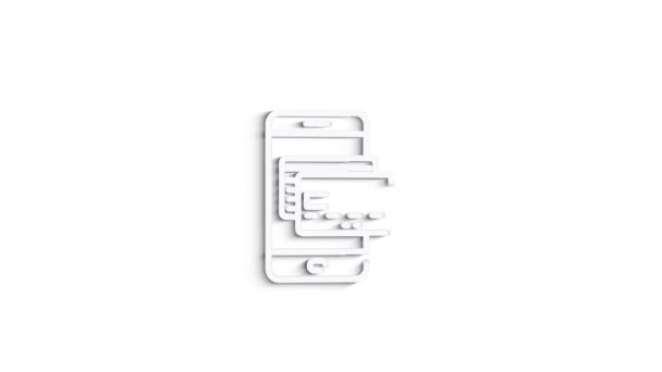 3D Line Icon money Animation on white background. 4k — Stock Video