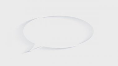 Beyaz arkaplanda boş bir konuşma baloncuğunun canlandırması