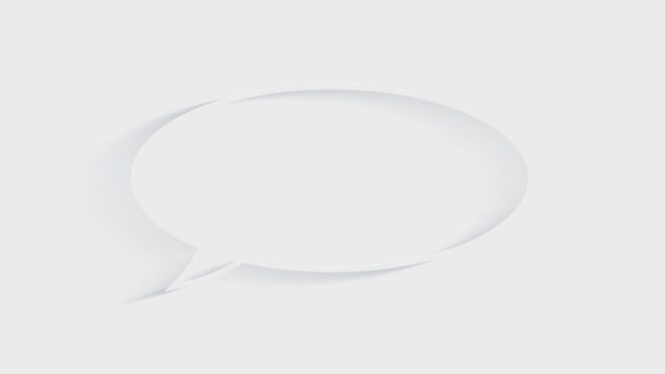 Une animation d'une bulle vide de discours vide sur fond blanc — Video